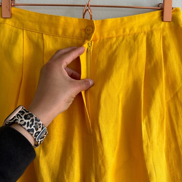 Vintage Design Todays Made in USA 100% Linen Yellow Blazer Trouser Suit  Large - Picture 8 of 16